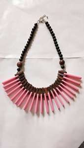 Collar de Cuentas Ovaladas de Resina Multicolor, Cuentas Planas Gruesas, Joyería de Moda, Accesorio de Disfraz para Mujer, Collar para la Playa, Hecho a Mano - Product Image 3