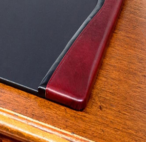 Burgundy Leather with Black Trim <b>Desk</b> <b>Pad</b> Executive <b>Desk</b> Surface Protector Luxury Leather Blotter for Writing Leather Blotters - Product Image 3
