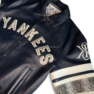 Giacca in Pelle Nera Premium "<span class=keywords><strong>Bronx</strong></span> Bomber Heritage" |   Edizione Limitata yan kee Serie Avirex Abbigliamento Sportivo di Alta Gamma per Leghe Professionistiche - Product Image 3