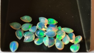 Opale naturelle éthiopienne Welo de qualité AAA, taille poire, multi-feu, calibrée 3x5mm, pierre précieuse en vrac pour la création de bijoux américains - Product Image 4