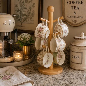 Bamboo Mug Tree Wooden Cup Holder <b>Stand</b> Rack Kitchen Storage Organizer Coffee <b>Tea</b> Drinkware Display Restaurant House Accessories - Product Image 4