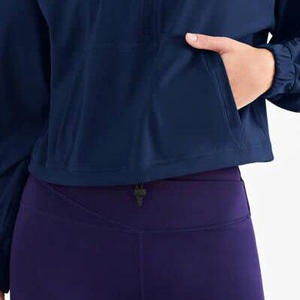 Women's Half Zipper Sports <b>Jacket</b> Long Sleeves Custom Logo Wholesale Jogging <b>Yoga</b> Crop Tops Fitness Clothes hooded for Winter - Product Image 2