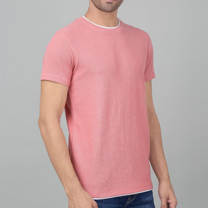 Camiseta de manga corta para hombre, corte regular, color gris jaspeado, cuello redondo, informal, de algodón, camiseta sólida de manga corta para hombre - Product Image 5
