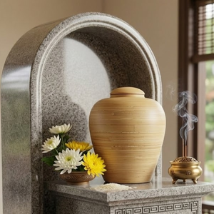 Classic Natural Spun Bamboo Cremation <b>Urn</b> for Human Ashes Manufacturing <b>Urn</b> for <b>Large</b> Pets Wholesale Price from Vietnam - Product Image 2
