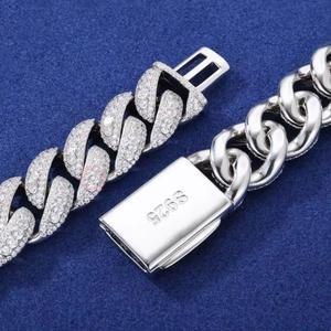 Collar de Cadena Cubana de Lujo para Hombre, Collar de Diamantes con Engaste de Canal, Joyería de Moda Hip Hop para Uso Diario - Product Image 3