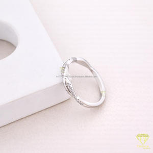 Twisted Infinity Moissanite Diamond Wedding <b>Band</b> <b>Ring</b> in 925 Sterling <b>Silver</b> Stackable Anniversary Fine Jewelry - Product Image 2