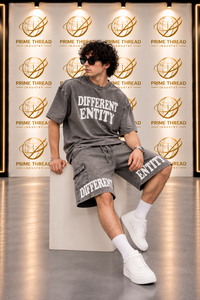 Custom Vintage Acid Wash <b>T</b> <b>Shirt</b> Shorts Set Men Oversized Heavyweight Cotton Distressed Streetwear Unisex Two Piece Outfit - Product Image 6