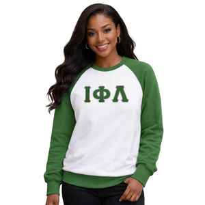 เสื้อสเวตเชิ้ตแขนยาวสีขาว Iota Phi Lambda Sorority ลายตัวอักษรกรีก เสื้อผ้าลำลองสำหรับผู้หญิง เสื้อคอกลม - Product Image 3