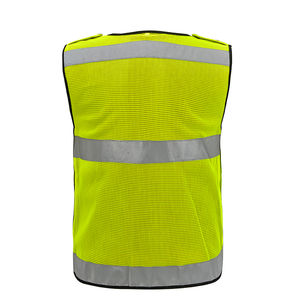 Gilet de sécurité haute visibilité Classe 1 exécutif, en maille réfléchissante, imperméable, avec LED clignotante, logo personnalisé, multi-poches, pour homme, été - Product Image 2