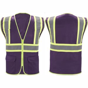 Gilet de travail respirant et réfléchissant pour électriciens et chauffeurs, col en V, coupe-vent, multi-poches, gilet de sécurité - Product Image 4