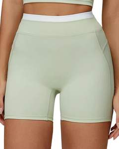 Ensemble de sport pour femme : soutien-gorge sans coutures et short taille haute, vert sauge, doux, extensible, respirant, vêtements de sport, ensemble de fitness - Product Image 4