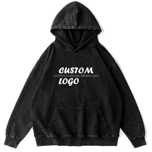 Sudadera con Capucha Desgastada de Alta Calidad con Cierre, 100% Algodón Felpa 180gsm, Lavado Vintage, Invierno, Casual, Impresión Digital, Streetwear, Unisex - Product Image 5