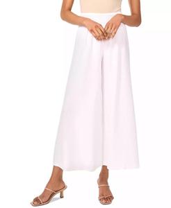 Pantaloni larghi tagliati in vita in misto lino da donna - Product Image 1