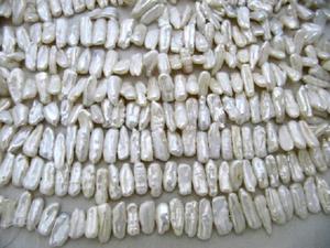 Perlas Biwa Blancas Naturales, Forma Elegante, Aproximadamente de 16 a 20 mm, Se Venden por Hilo de 34 Pulgadas de Largo, Perlas al por Mayor - Product Image 3
