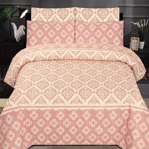 Classic Floral Pattern Comforter <b>Set</b> 3 Pcs Pink <b>Beige</b> Woven Home <b>Bedding</b> Comforter <b>Sets</b> - Product Image 1