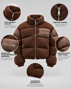 Chaqueta acolchada azul con capucha para hombre de Thorfinn Industry, con forro de sherpa y logotipo bordado, abrigo informal de invierno, precio al por mayor - Product Image 2