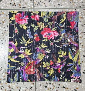 Cotton Kantha Cushion Cover Handmade Indian Pillow Cover Hand <b>Stitched</b> Bohemian Home Textile Exporter Wholesale - Product Image 1