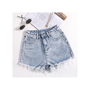 Shorts de Mezclilla para Mujer, Ajustados, de Cintura Alta, Rectos, de Algodón Premium, Elegantes, para Uso Diario, Origen Bangladesh - Product Image 1