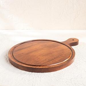 Classic Round <b>Wooden</b> Eco-friendly Chopping Board 1.5cm Thick Food Safe for Kitchen Use <b>Slicing</b> Dicing Chopping and Serving - Product Image 1