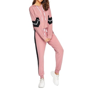 Ensemble de survêtement 2 pièces unisexe personnalisé OEM en molleton imprimé style streetwear avec fermeture éclair courte, couleur personnalisée 2026 - Product Image 3