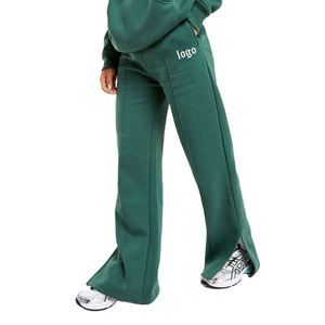 กางเกงวอร์มขาบานผ้าฝ้ายฟลีซดีไซน์ใหม่สั่งทำได้ พร้อมโลโก้สั่งทำ สายรัดเอว กางเกงจ็อกเกอร์ขาบานชายผ่า - Product Image 1