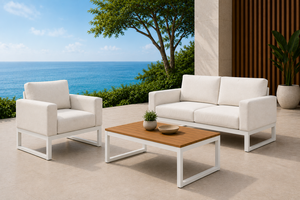 Modern Fabric <b>Sofa</b> <b>Set</b> With Metal Legs And <b>Cushion</b> Back For Living Room - Product Image 4