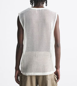 Camiseta sin mangas de malla transparente teñida para hombre, diseño personalizado al por mayor, con aberturas, fabricada por TRIOTAKE INDUSTRY - Product Image 5