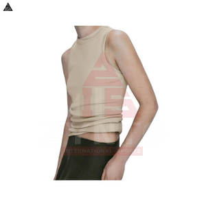 Top corto de nuevo estilo para mujer, camiseta básica elástica de manga corta, camiseta sin mangas corta para damas - Product Image 2