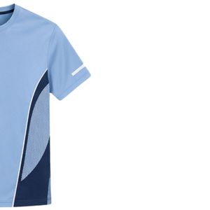Camiseta Deportiva de Alto Rendimiento para Hombre, Azul Cielo y Azul Marino, Secado Rápido, para Gimnasio, Running, Entrenamiento, Personalizada, Ropa Deportiva OEM - Product Image 4
