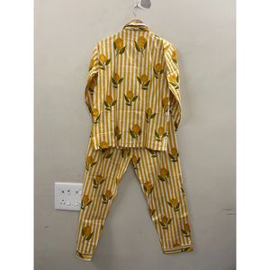 Ensemble de pyjama pour femmes en coton 100% à imprimé floral, vêtements de nuit doux et respirants en tricot, taille élastique, deux pièces, vêtements de détente - Product Image 3