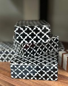 Modern inlay design box Rectangle tabletop decoration Handmade wooden gift set Solid <b>wood</b> <b>craft</b> box - Product Image 5