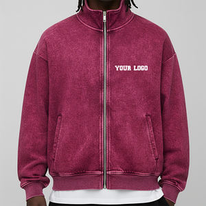2025 New Arrived Casual Wear Autumn Acid wash Quater <b>Zipper</b> Hoodies & Sweatshirt Custom Embriordery Logo Heavyweight Sweatshirt - Product Image 1