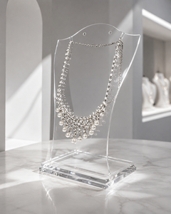 Modern Acrylic Necklace Display <b>Stand</b> Glossy Finish Freestanding Design Customizable Size Color Stylish Organizer for - Product Image 6