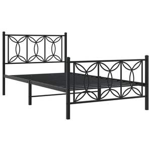 Base de Cama Doble Moderna de Acero Negro, Diseño Rectangular, Cama de Metal - Product Image 2