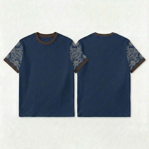 T-shirt uni pour homme à manches courtes en coton durable, couleur unie, décontracté, basique, tendance - Product Image 6