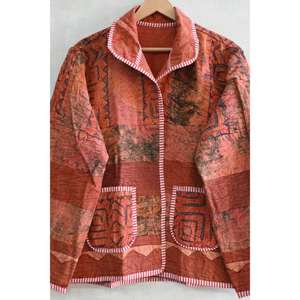 Abrigo Acolchado de Algodón Khambadiya Hecho a Mano, Bordado, Ecológico, Transpirable, de Secado Rápido, con Patrón Floral Bohemio Vintage para Invierno - Product Image 2