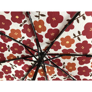 Paraguas Compacto Manual de 21 Pulgadas, Resistente al Viento, con Protección UV, Diseño Floral Estilo Japonés, Minimalista, Plegable en 3 Secciones, para Protección Solar - Product Image 5