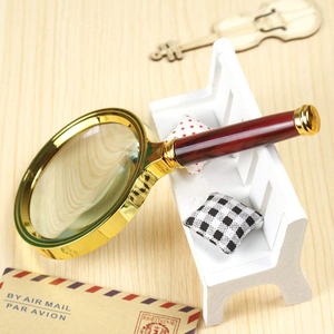 Lupa de Estilo Antiguo con Marco Metálico Clásico, Lupa de Lectura Decorativa de Latón Chapado en Oro, Lupa de Mano para - Product Image 4