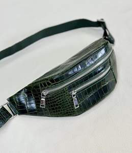 Riñonera de cocodrilo de cuero de lujo, riñonera de cuero a la moda para hombre, tamaño 33x13cm, riñonera de Color negro para hombre - Product Image 4