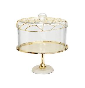 Luxury Marble <b>Cake</b> Dome <b>Stand</b> With <b>Glass</b> Cover Ideal For Serving <b>Cakes</b> Pastries And Desserts In Modern Kitchens - Product Image 6