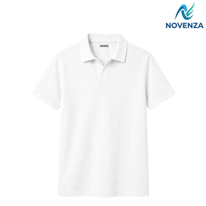 เสื้อโปโลผ้าฝ้ายผสมสำหรับผู้ชาย มีสีดำและสีขาวให้เลือก แขนสั้น สิ่งจำเป็นสำหรับทุกวัน - Product Image 2