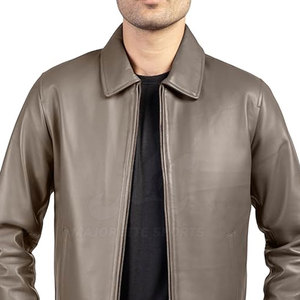 Veste en cuir respirante pour homme, fabrication pakistanaise, couleur unie, confortable, pour la saison d'automne - Product Image 5