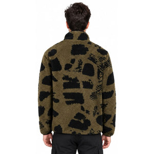 Chaqueta de Forro Polar con Camuflaje para Hombre, Cuello Alto, Cierre de Cremallera, Forro Sherpa, Abrigo Casual Cálido para Invierno, Corte Regular - Product Image 3