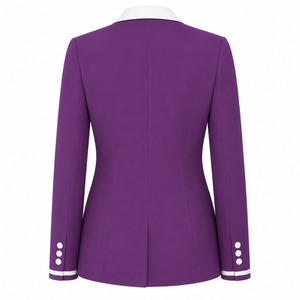 Blazer personnalisé du conseil NCNW avec logo brodé violet et blanc, doublure en polyester avec logo répété imprimé pour femme - Product Image 3