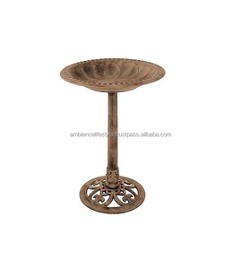 Bain d'oiseaux en métal de qualité supérieure, décoratif pour jardin extérieur, sur piédestal, durable, finition résistante à la rouille, pour l'aménagement paysager de jardin. - Product Image 6