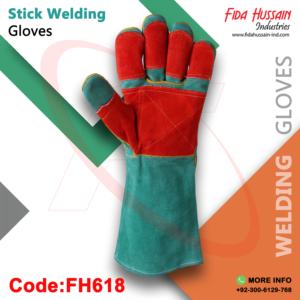 Guantes de trabajo de soldadura resistentes al calor de calidad superior de vaca divididos personalizados guantes de cuero de Pakistán - Product Image 4