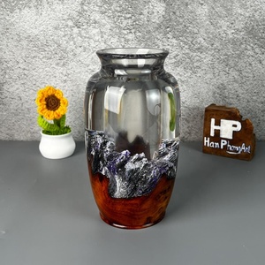 Resin Eco-Friendly Waterproof Asian Zen Design Tabletop <b>Vase</b> Handmade Flower <b>Vase</b> for Centerpiece Decor - Product Image 1