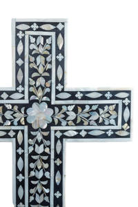 Incrustation de nacre naturelle Crucifix religieux fait à la main Croix murale Crucifix pour la décoration murale de la maison par FWE - Product Image 3