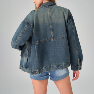 Premium Quality Stylish Wholesale Price Mid-length <b>Women's</b> Denim Jeans <b>Jackets</b> Custom Printed Logo <b>Women</b> Denim <b>Jackets</b> - Product Image 2