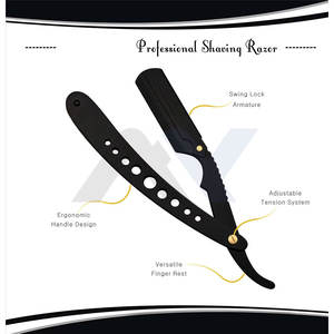 Navajas de Afeitar Profesionales para Barbería, Negras, para Barba y Cabello, Desechables - Product Image 6